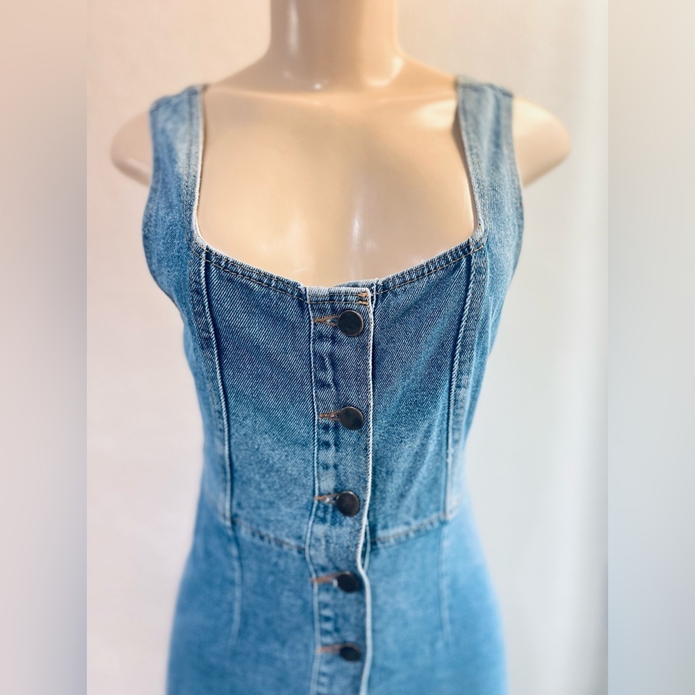 Urban Outfitters Button-Front Denim Mini Dress size 0 - Picture 15 of 16